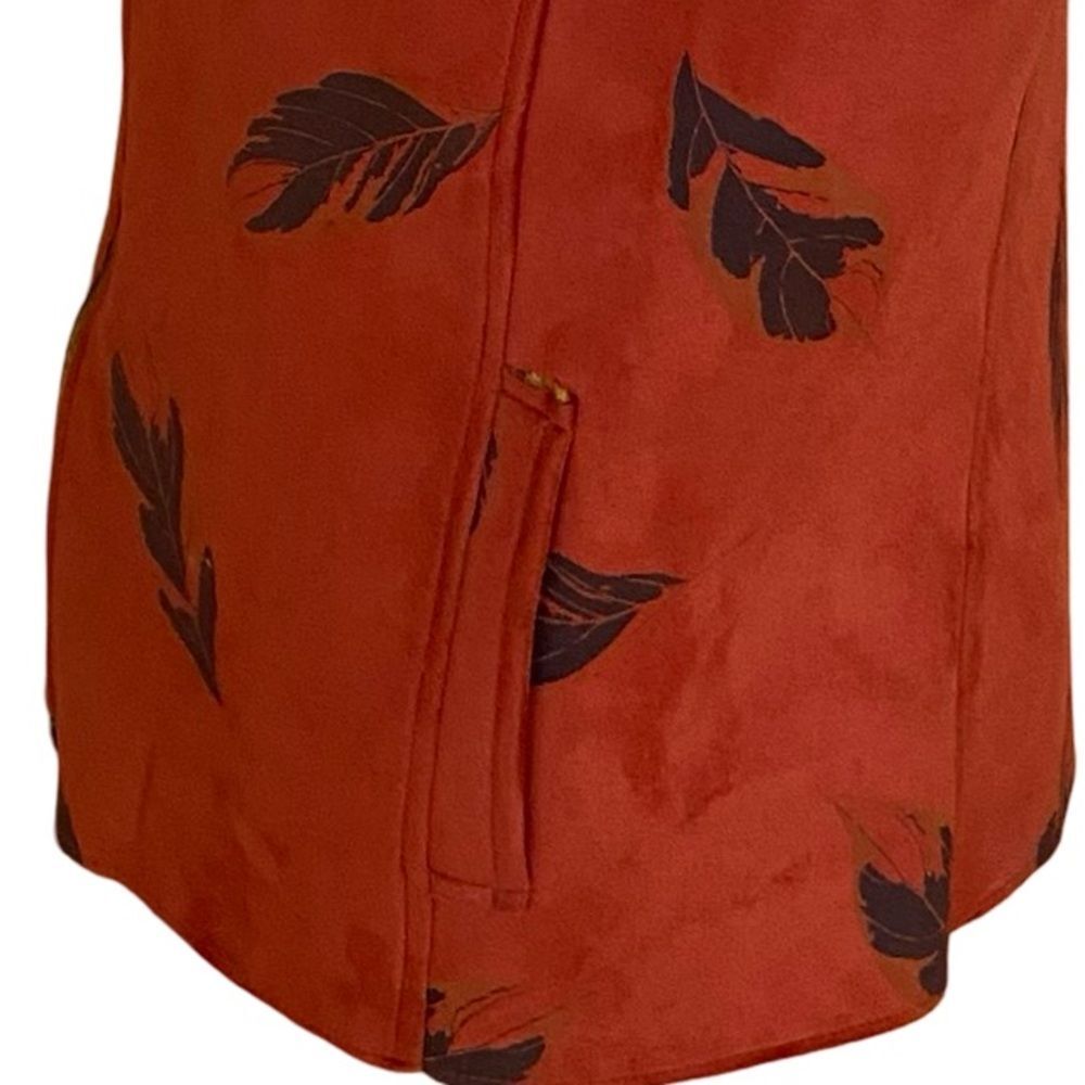 Robert Kitchen Leaf Print Full Zip Outerwear Vest… - image 4